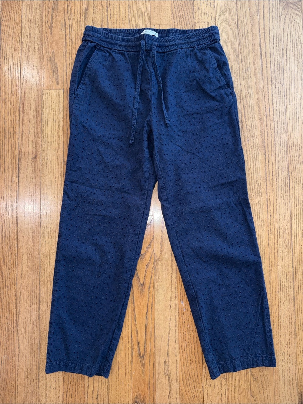 J.Crew Mercantile Navy Eyelet Cotton Pull On Pants XS